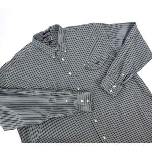 Lucchese 1883 Mens XL Green Striped Western Long Sleeve Button Down Shirt Cotton